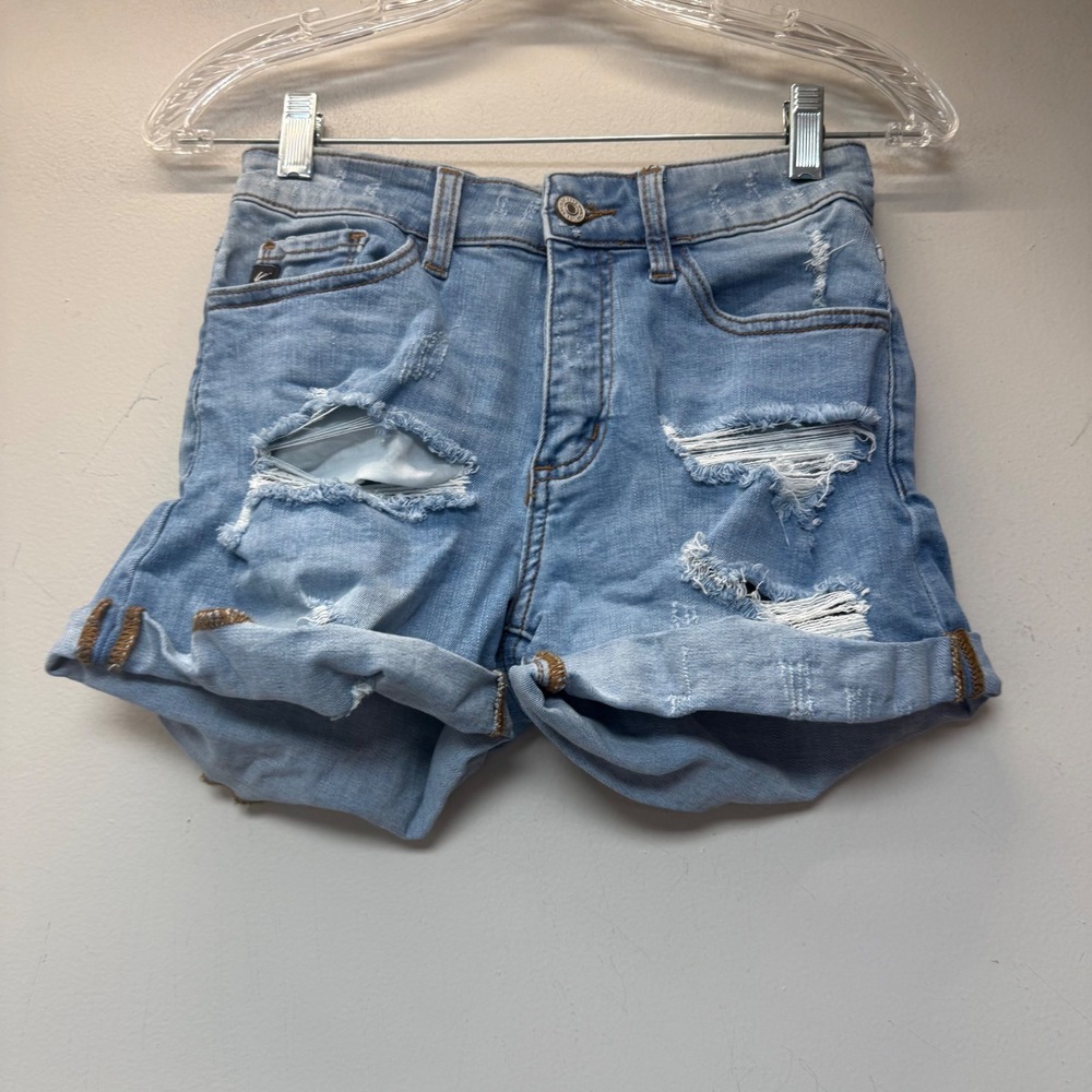 Kancan Distressed Denim Shorts Womens 25 Light Blue Excellent KC7082L Cuffed
